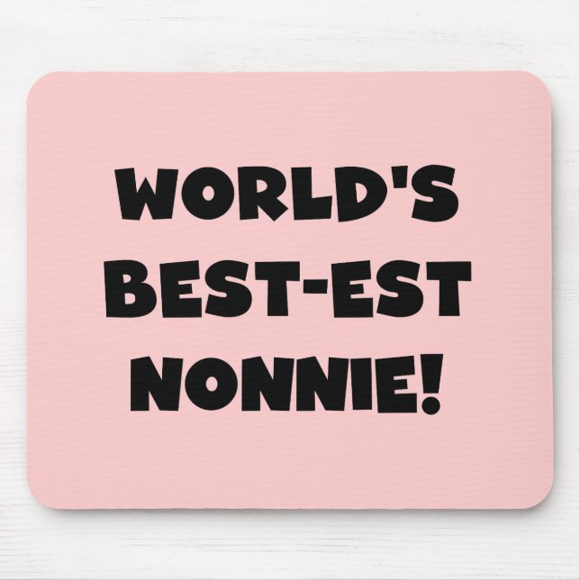 Die besten Nonnie-Geschenke der Black Text World Mousepad (Vorne)