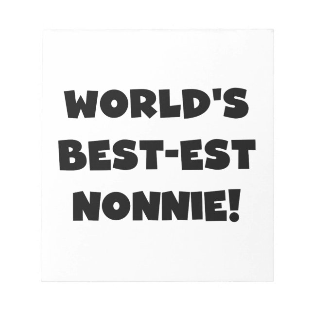 Die besten Nonnie-Geschenke der Black Text World Notizblock (Vorderseite)