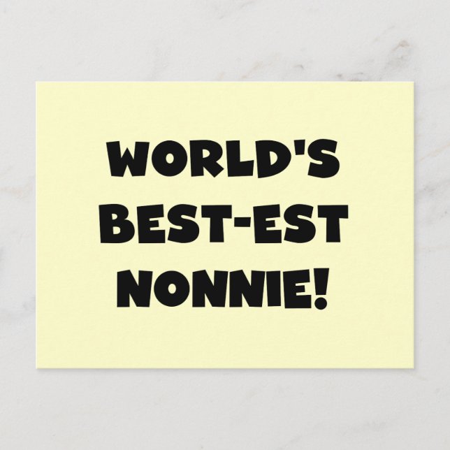 Die besten Nonnie-Geschenke der Black Text World Postkarte (Vorderseite)