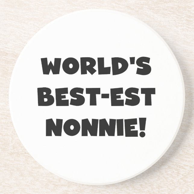 Die besten Nonnie-Geschenke der Black Text World Untersetzer (Vorne)