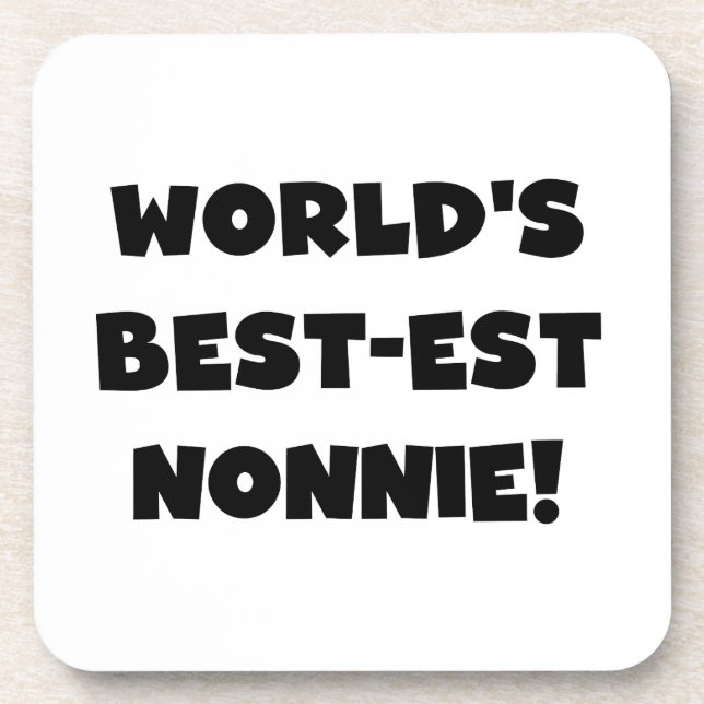 Die besten Nonnie-Geschenke der Black Text World Untersetzer (Vorderseite)