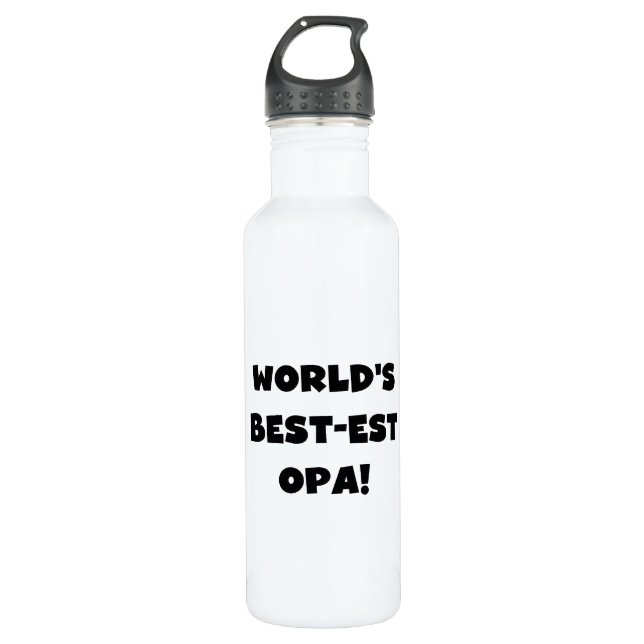 Die besten Opa Black Text T - Shirt und Edelstahlflasche (Vorderseite)