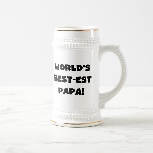 Die besten Papa-Tshirts und Geschenke der Black Te Bierglas (Rechts)