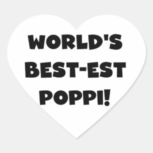 Die besten Poppi-Black-Text-Geschenke der Welt Herz-Aufkleber