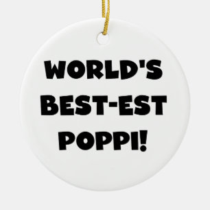 Die besten Poppi-Black-Text-Geschenke der Welt Keramikornament