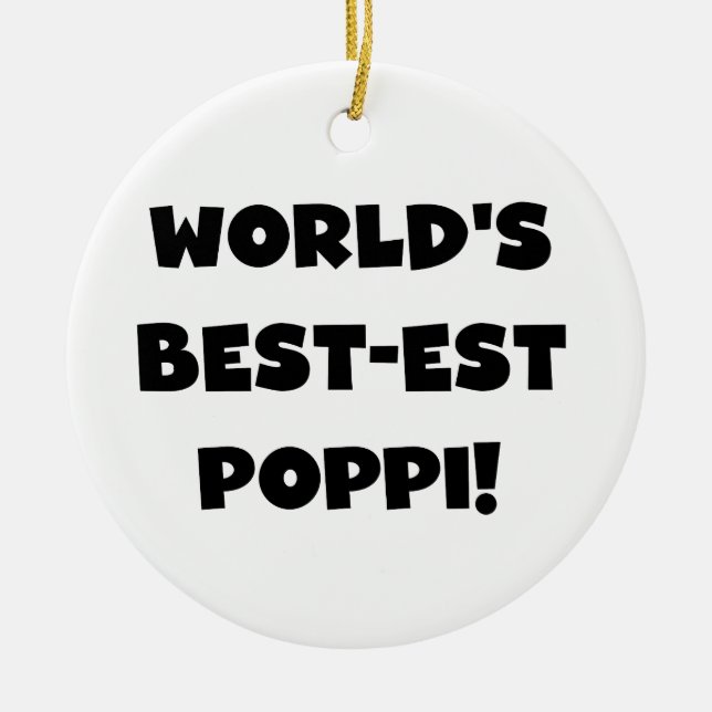 Die besten Poppi-Black-Text-Geschenke der Welt Keramikornament (Vorne)