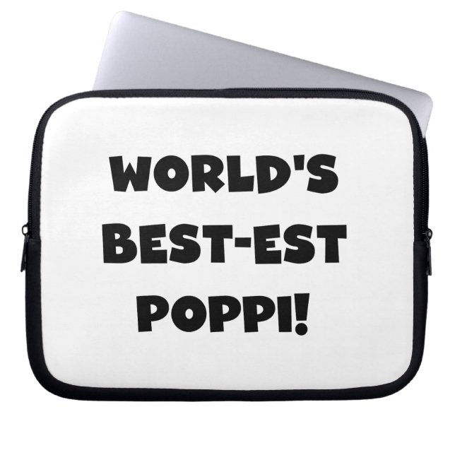 Die besten Poppi-Black-Text-Geschenke der Welt Laptopschutzhülle (Vorderseite)