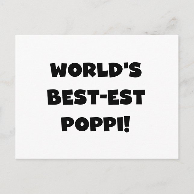 Die besten Poppi-Black-Text-Geschenke der Welt Postkarte (Vorderseite)