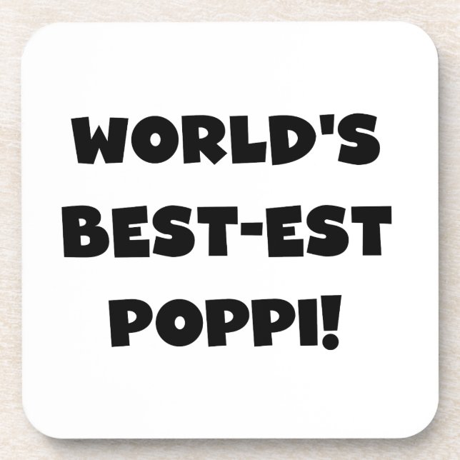 Die besten Poppi-Black-Text-Geschenke der Welt Untersetzer (Vorderseite)