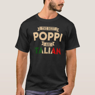 Die besten Poppi sind Italienische Fahne Papa T-Shirt