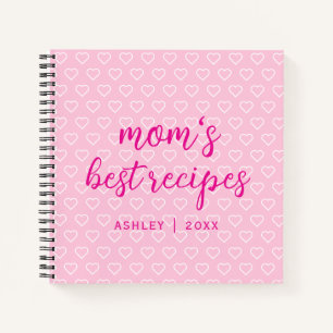 Die besten Rezepte der Mama Niedliches rosa Herzmu Notizbuch
