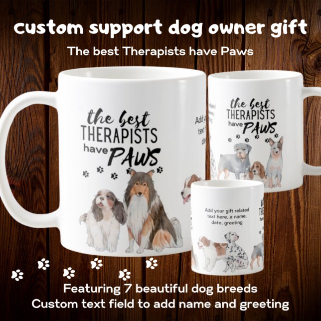 DIE BESTEN THERAPIEN HABEN PAWS Support Dogs Custo Kaffeetasse (Von Creator hochgeladen)
