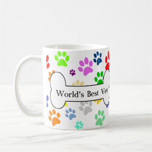 Die besten Tierärzte der Welt - farbenfrohe Pfoten Tasse