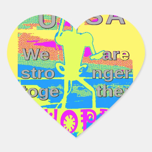 Die besten USA Hope Hillary Stronger Together Herz-Aufkleber (Vorderseite)