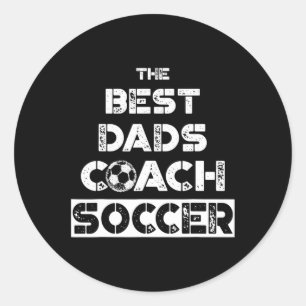 Die besten Vater Coach Soccer Coachen Vater Gesche Runder Aufkleber