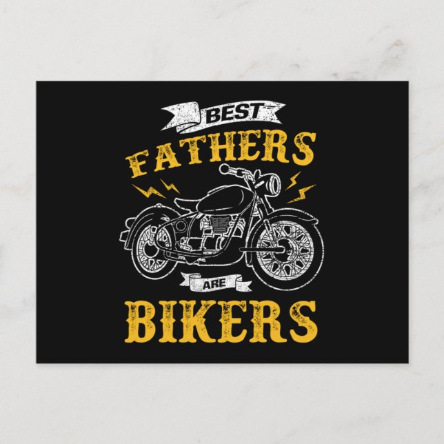 Die besten Väter sind Bikers Bike Biker Vater Dadd Postkarte (Vorderseite)