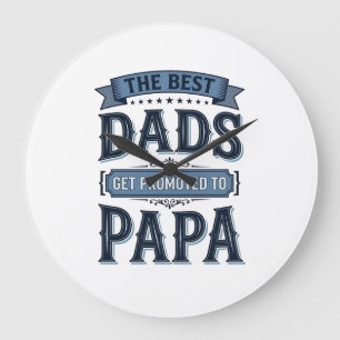 Die besten Väter werden zum Papa Vintage-Shirt-Des Große Wanduhr