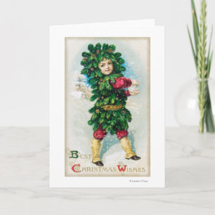 Die besten Weihnachtswünsche Mann bei Evergreen Co Feiertagskarte