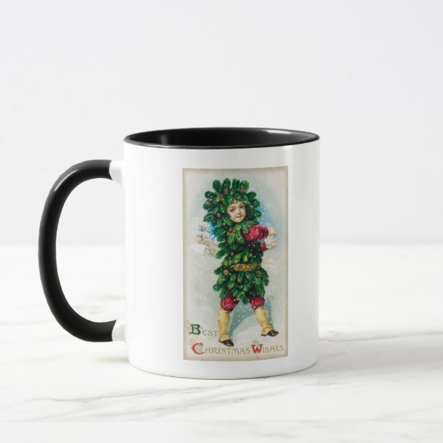 Die besten Weihnachtswünsche Mann bei Evergreen Co Tasse (Links)