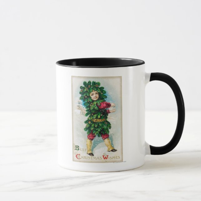 Die besten Weihnachtswünsche Mann bei Evergreen Co Tasse (Rechts)