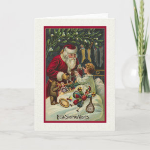 Die besten Weihnachtswünsche Viktorianischer Weihn Feiertagskarte