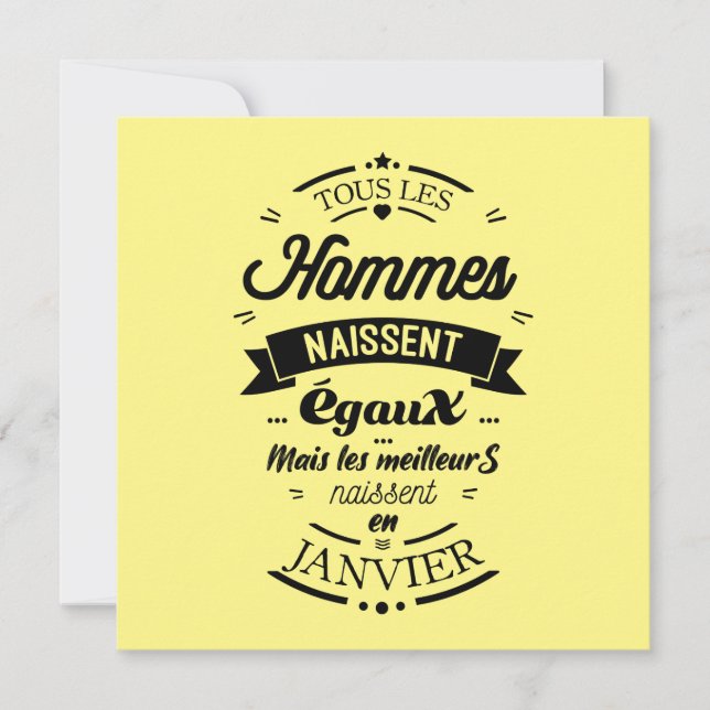 Die Besten werden im Januar geboren Karte (Vorderseite)