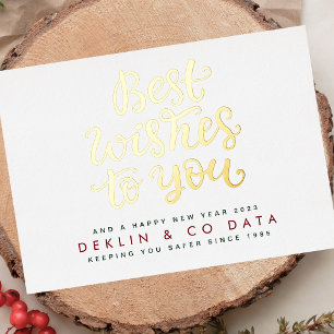 Die besten Wünsche an Sie Happy New Year 2026 Gold Folien Feiertagskarte