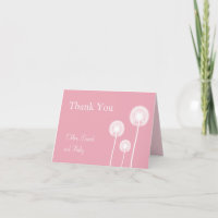Die besten Wünsche! Babydusche Danke-Karte (pink)