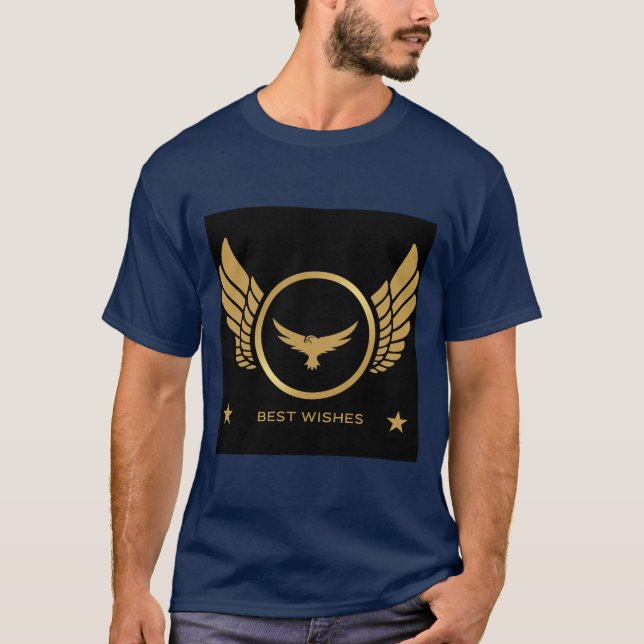 Die besten Wünsche bedrucktes Gold Adler Image Nav T-Shirt (Vorderseite)