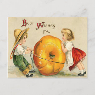 Die besten Wünsche für ein schönes Thanksgiving An Postkarte