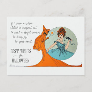 Die besten Wünsche für Halloween Magische Hexe Pos Postkarte