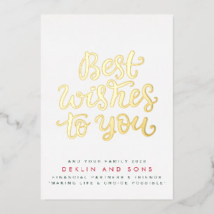 Die besten Wünsche für Sie und Ihre Familie Modern Folien Feiertagskarte