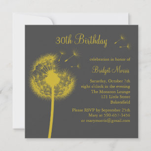 Die besten Wünsche! Gelb! Einladung