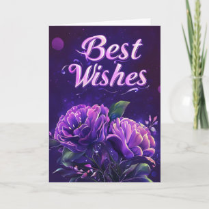 Die besten Wünsche Purple Blumen Feiertagskarte