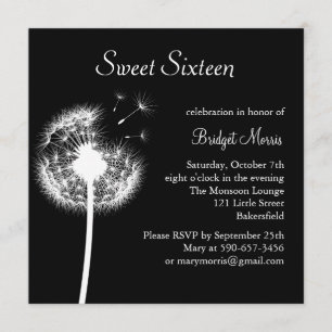 Die besten Wünsche!(Schwarz) Einladung