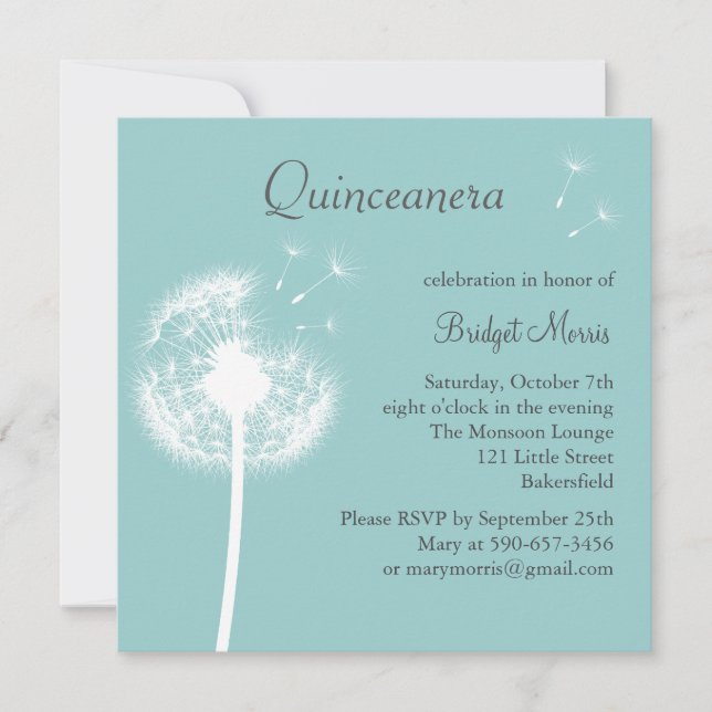 Die besten Wünsche! (Türkis) Einladung (Vorderseite)