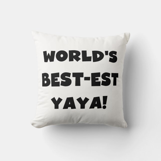 Die besten Yaya-Geschenke der Black Text World Kissen (Vorderseite)