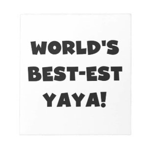 Die besten Yaya-Geschenke der Black Text World Notizblock