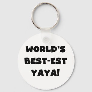 Die besten Yaya-Geschenke der Black Text World Schlüsselanhänger