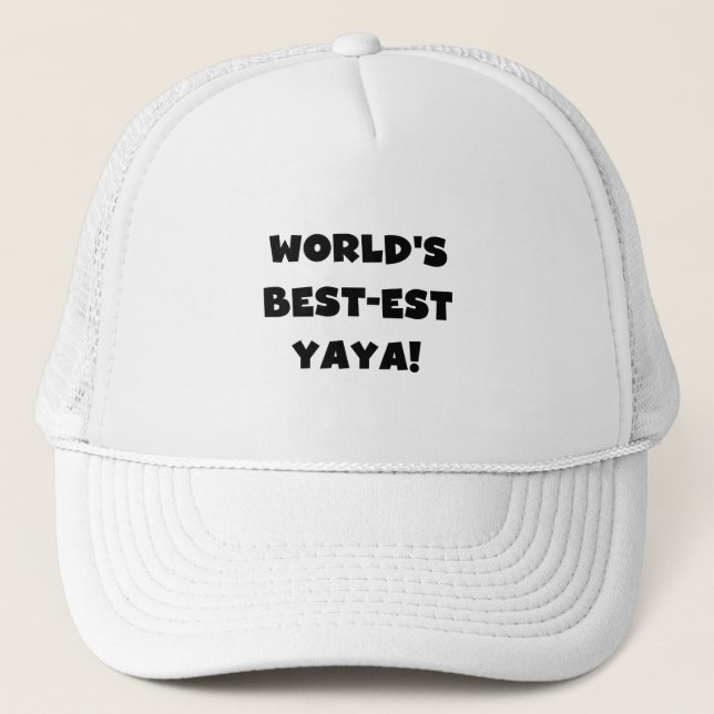 Die besten Yaya-Geschenke der Black Text World Truckerkappe (Vorderseite)