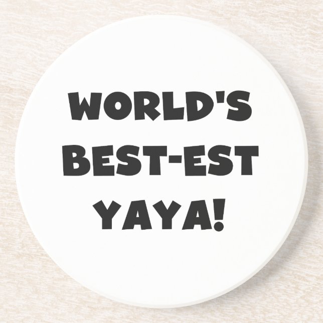 Die besten Yaya-Geschenke der Black Text World Untersetzer (Vorne)