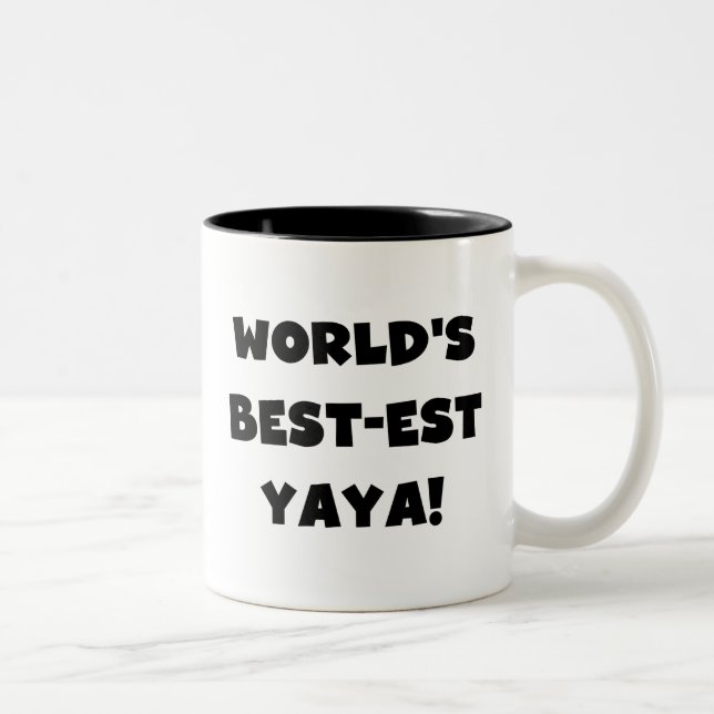 Die besten Yaya-Geschenke der Black Text World Zweifarbige Tasse (Rechts)
