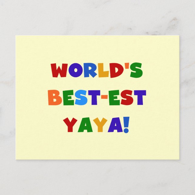 Die besten Yaya-Geschenke der Welt in hellen Farbe Postkarte (Vorderseite)