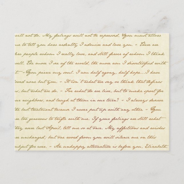 Die besten Zitate von Jane Austen Postkarte (Vorderseite)