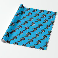 Die Bestie des Nachtdrachen Wrapping Paper Blue