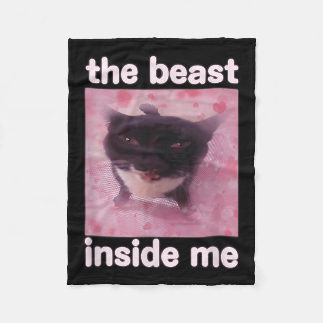 Die Bestie in mir Funny Cat Meme Geschenk für Männ Fleecedecke (Vorderseite)