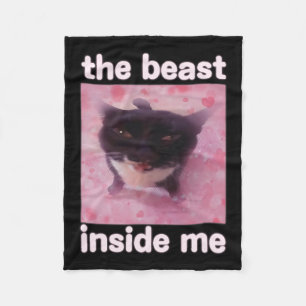 Die Bestie in mir Funny Cat Meme Geschenk für Männ Fleecedecke