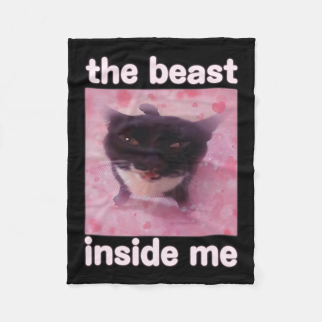 Die Bestie in mir Funny Cat Meme Geschenk für Männ Fleecedecke (Vorderseite)