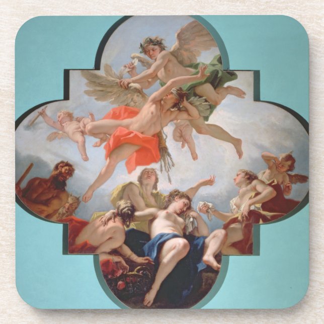 Die Bestrafung des Amors (Öl auf Leinwand) Untersetzer (Vorderseite)