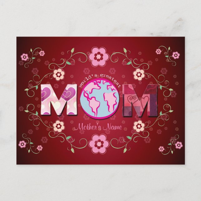 Die Bestste Mama des Wortes - Glücklicher Mutterta Postkarte (Vorderseite)